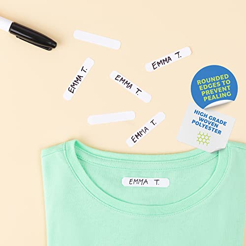 Writable Iron on Clothing Labels for Nursing Homes & Day Care Needs- Precut 2”x0.38” Personalized Name Tags for Clothes, Uniforms & Beddings- Laundry Safe Quick to Apply Fabric Labels (100pcs)