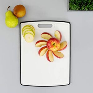 Dexas PolyDuO Reversible Cutting Board, 11 x 14.5 Inches, White and Midnight Granite