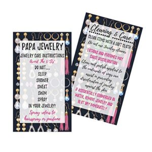 jewelry cleaning and care cards | package of 50 | bling earrning design | jewelry bling queen care instructions