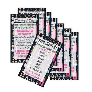 Jewelry Cleaning and Care Cards | Package of 50 | Bling Earrning Design | Jewelry Bling Queen Care Instructions