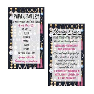 Jewelry Cleaning and Care Cards | Package of 50 | Bling Earrning Design | Jewelry Bling Queen Care Instructions