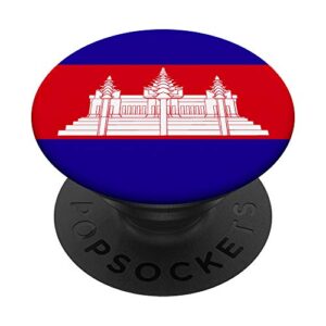 cambodia flag popsockets popgrip: swappable grip for phones & tablets