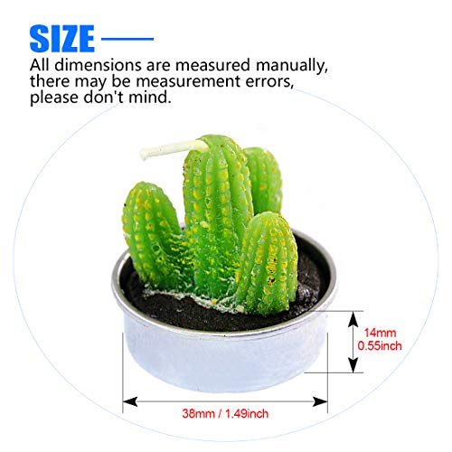 Glarks 12Pcs Unique Designs Cactus Tealight Candles Set, Handmade Delicate Succulent Cactus Artificial Succulents Tealight Candles Perfect for Birthday Party Valentine's Day Wedding Spa Home Decor