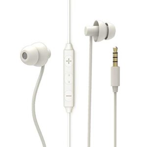 maxrock sleep earbuds, ultra-soft comfortable noise isolating earplugs workout headphones in-ear earphones w/mic & volume control - perfect for side sleeper air travel, meditation & insomnia(white)