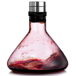 northome wine breather carafe with lid 50oz, hand blown heat-resistant glass, red wine carafe, wine decanter wine accessories