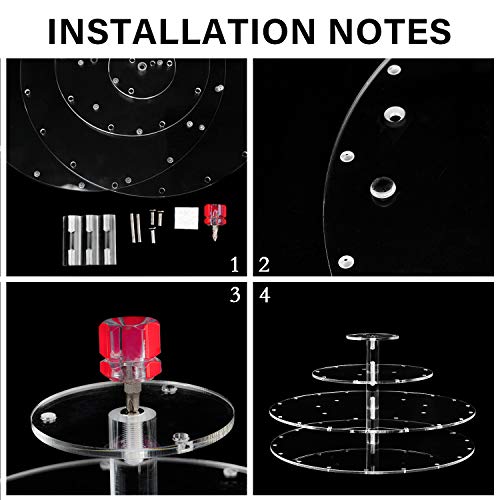 YestBuy Acrylic Cake Pop Display Stand, 30 Hole Clear Acrylic Lollipop Holder, 3 Tiered Round Candy Holder for Weddings, Birthday Parties, Anniversaries Gift, Halloween Candy Decorative (Clear)