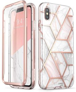 i-blason cosmo full-body case for iphone xs/ iphone x case 2018 release, marble, 5.8"