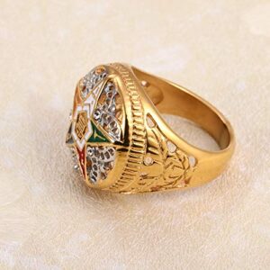 nattaphol stainless steel gold & silver oes order of the eastern star rings for men women masonic freemason female rings (6)