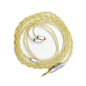 linsoul soft silver plated cable for shure se215 lz shozy hibiki kinera h3 earphone iems (mmcx, 3.5mm plug)