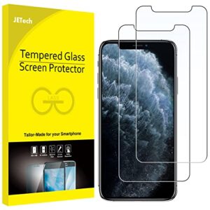 jetech screen protector for iphone 11 pro max and iphone xs max 6.5-inch, tempered glass film, 2-pack