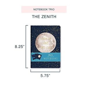 Notebook Trio by Studio Oh! - Set of 3 - The Zenith - 5.75" × 8.25" - 3 Coordinating Cardstock Cover Designs - 80 Lined Pages - for School, Work & Home