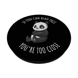 Funny Panda Sarcasm Quotes Antisocial Introverts Black PopSockets PopGrip: Swappable Grip for Phones & Tablets