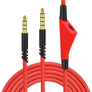 tobysome replacement a10 a40 a30 cable for connect astro a10 astro a40 gaming headset to playstation 4 ps4 controllers, smartphone,mixamp,pc and macs with 3.5mm jack(2m,red with volume control)