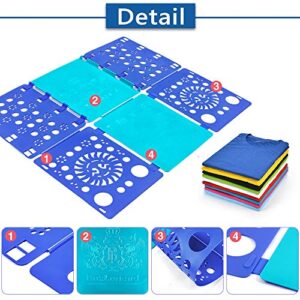 BoxLegend Version 3 Shirt Folding Board t Shirts Clothes Folder Durable Plastic Laundry folders Folding Boards Helper Tool for Adults and Children (Blue & Turquoise)