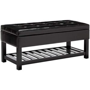 first hill fhw ottoman bench storage, 43.5 by 17 by 18.1 inches (lxwxh), black