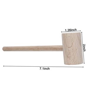 6 Pack Wooden Crab Mallets Seafood Lobster Shellfish Cracker Natural Hardwood Hammer