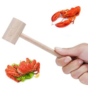 6 Pack Wooden Crab Mallets Seafood Lobster Shellfish Cracker Natural Hardwood Hammer