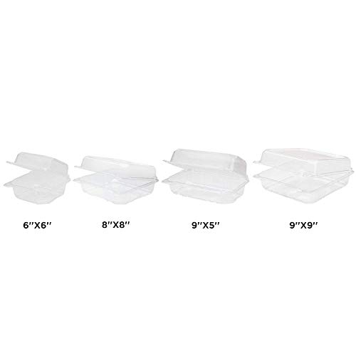 Karat FP-HC66PET-1C 6''X 6'' Pet Hinged Containers (Case of 500)