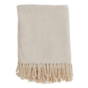 SARO LIFESTYLE Soft Cotton Diamond Weave Throw