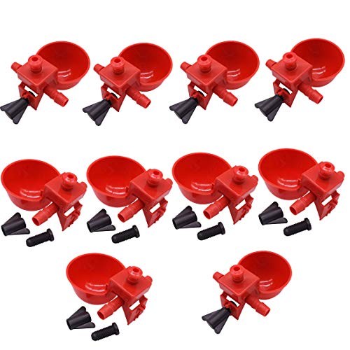 Walkingpround 10pcs Bird Cage Chick Coop Feed Quail Drinking Cups Chicken Water Bowl Pigeon Automatic Water Feeder Farm Animal Tool