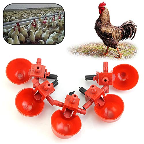 Walkingpround 10pcs Bird Cage Chick Coop Feed Quail Drinking Cups Chicken Water Bowl Pigeon Automatic Water Feeder Farm Animal Tool