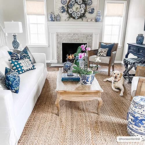 Hauteloom Herndon Sea Grass Jute Rug - Natural Fiber Sisal Area Rug - Natural Farmhouse Look Carpet - Rattan Wicker Look Carpet - Brown - 6' x 9'