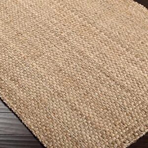 Hauteloom Herndon Sea Grass Jute Rug - Natural Fiber Sisal Area Rug - Natural Farmhouse Look Carpet - Rattan Wicker Look Carpet - Brown - 6' x 9'