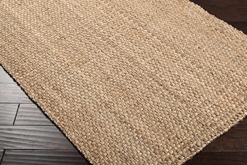 Hauteloom Herndon Sea Grass Jute Rug - Natural Fiber Sisal Area Rug - Natural Farmhouse Look Carpet - Rattan Wicker Look Carpet - Brown - 6' x 9'