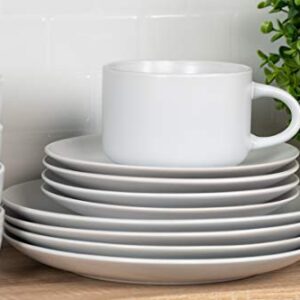 10 Strawberry Street Wazee Matte Coupe Dinnerware Pack of 16, White