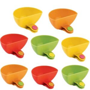 eshylala 8 pack dip clip bowl plate holder dipping sauce cups chip holder dish chip and dip serving set for tomato sauce salt vinegar sugar flavor spices dip container bowl, assorted colors