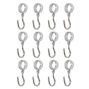 rannb wardrobe closet hook stainless steel hanging tube rod hook fit for 25mm rod -pack of 12