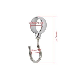 Rannb Wardrobe Closet Hook Stainless Steel Hanging Tube Rod Hook Fit for 25mm Rod -Pack of 12