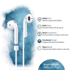 innoGadgets Strap for Apple AirPods | Smart Accessory – Never Lose Your AirPod | Connector Wire Cable Cord for AirPods | White - 22 inches