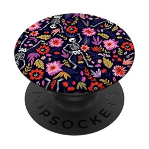 floral skeleton aztec popsockets popgrip: swappable grip for phones & tablets