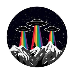 Alien Rainbow UFO Galaxy Birthday Christmas Gift PopSockets PopGrip: Swappable Grip for Phones & Tablets