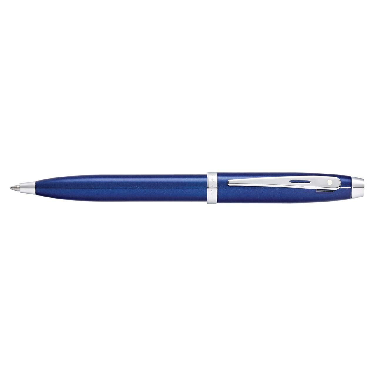 Sheaffer 100 Glossy Blue Lacquer Ballpoint Pen with Polished Chrome Trim