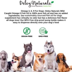 Wild Caught Fish Oil for Dogs - 32oz - Omega 3-6-9, GMO-Free - Reduces Shedding, Supports Skin, Coat, Joints, Heart, Brain, Immune System - Highest EPA & DHA Potency - Only Ingredient is Fish