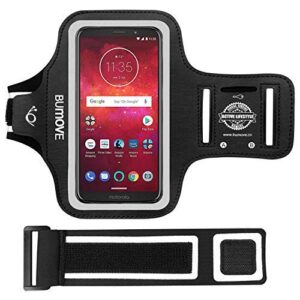moto g fast/g pro/g stylus/g power running armband, bumove gym workouts phone arm band for motorola moto g pure, g power (2023), g stylus 5g with card holder (black)