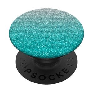 teal - blue - silver gradient popsockets popgrip: swappable grip for phones & tablets