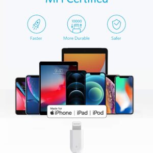 Anker USB C to Lightning Cable, 321 (6ft,White), MFi Certified for iPhone 13 Pro 12 Pro Max 12 11 X XS, AirPods Pro, Supports Power Delivery (Charger Not Included)