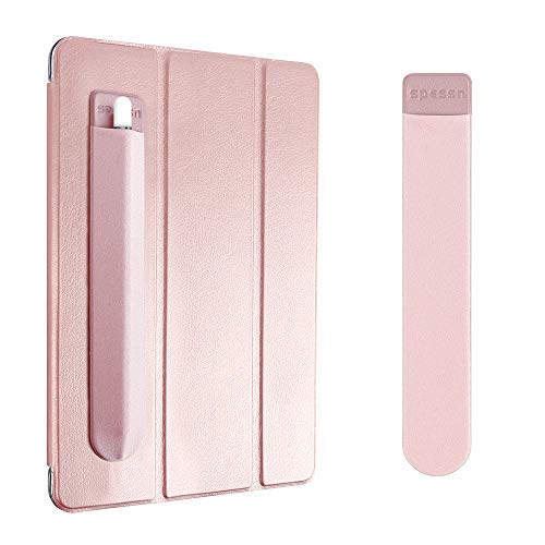 Spessn Compatible for Pencil Holder Sticker, Elastic Lycra Stylus Pocket iPad Screen Pen Protective Pouch Adhesive Sleeve for Pencil - Rose Gold