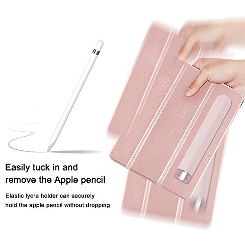 Spessn Compatible for Pencil Holder Sticker, Elastic Lycra Stylus Pocket iPad Screen Pen Protective Pouch Adhesive Sleeve for Pencil - Rose Gold