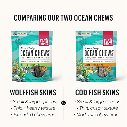 The Honest Kitchen Ocean Chews Crispy Cod Fish Skins Dog Treats, 5.5 Oz (Beams)