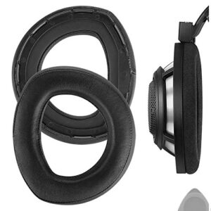 geekria elite sheepskin replacement ear pads for sennheiser hd800 headphones headphones earpads, headset ear cushion repair parts (black)