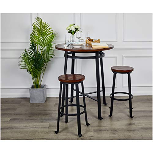 Ball & Cast Pub Height Bar Table 42 Inch Height Rustic Brown Set of 1