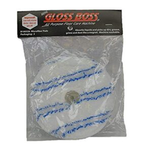boss cleaning equipment b100326 pads, microfiber gloss boss 2pk, white