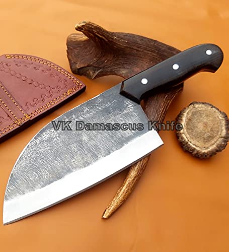 Custom Handmade Cleaver I Serbian Chef knife I Chopper I Outdoor Cooking Knife with Horizontal Carry Sheath G10 Handle 13 inches 2185