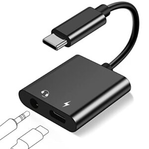 usb c to 3.5mm headphone and charger adapter, 2 in 1 usb c to aux jack with 60w pd fast charger dongle fit with galaxy s23 s22 ultra/s21 ultra/s20/s20+ ultra, note 20/10,pixel 7 6 5 4xl 3 2,ipad pro
