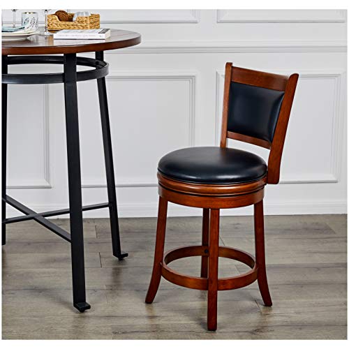 Ball & Cast Swivel Counter Height Barstool 24 Inch Seat Height Cherry Set of 1