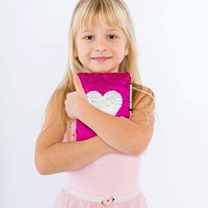 Twerp Sequin Journal for Girls - Includes Gem-top Pen | Reversible Sequin Heart Diary | Perfect Notebook for Girls